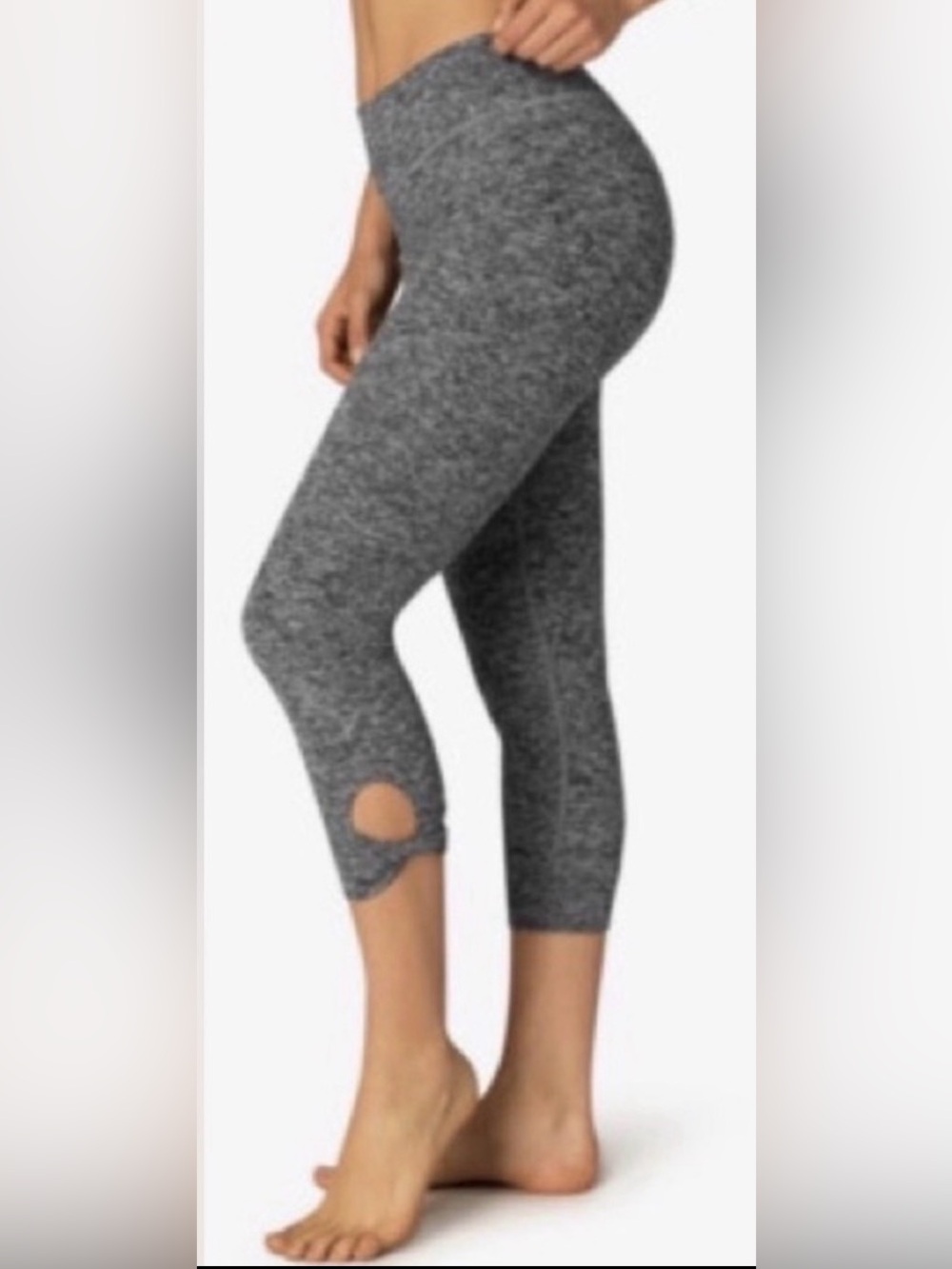 Beyond Yoga Grey Spacedye Twist and Shout Yoga Capri Leggings Size Large